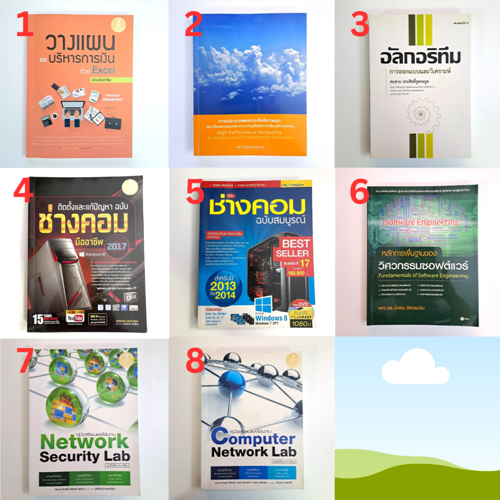 หนังสือคอม [ช่างคอม|ซอฟต์แวร์|อัลกอริทึม] (มือสอง)