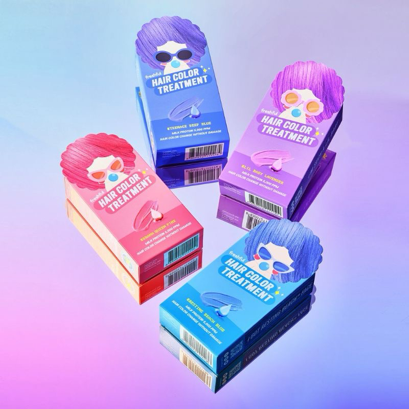 Freshful Milkshake Hair Color Treatment cotton ทรีตเมนต์เปลี่ยนสีผม ✅ของแท้‼️พร้อมส่ง(ขายกล่องชมพูมีกล่องเดียว)