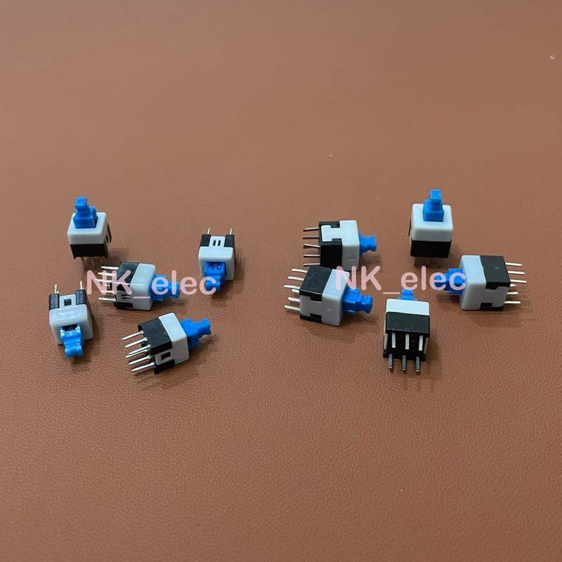 สวิตช์กดล็อค 6 ขา ไมโครสวิทช์ 7x7x12mm 8x8x12mm มีสินค้า พร้อมส่ง