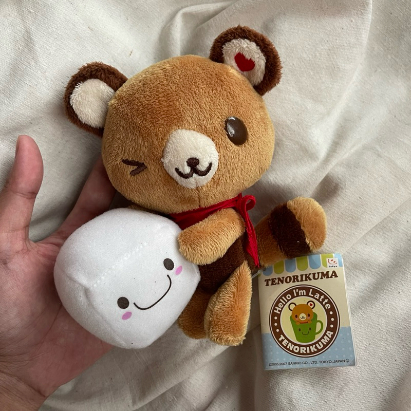 ตุ๊กตา Tenorikuma ถือน้ำตาล Sanrio☕️✨🍩มือสอง สภาพดี