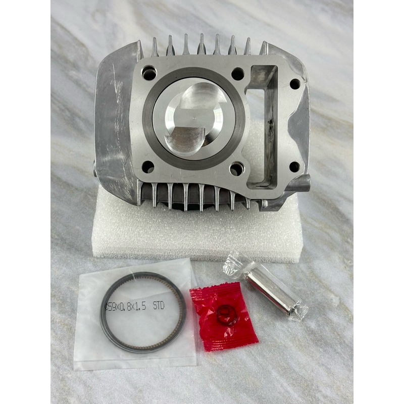 เสื้อสูบ125iปลาวาฬลูก59หัวนูน2วาวสลัก13มิลพร้อมปาดหลบวาล์วปลอกสูบใส่แคร้งเดิมได้เลยใส่125iปลาวาฬLEDร