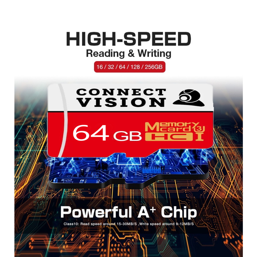 Connect Vision Micro SDCard 64GB Top U3 (UHS Speed Class 3) เมมโมรี่การ์ด โทรศัพท์มือถือ แท๊บเล็ต เม