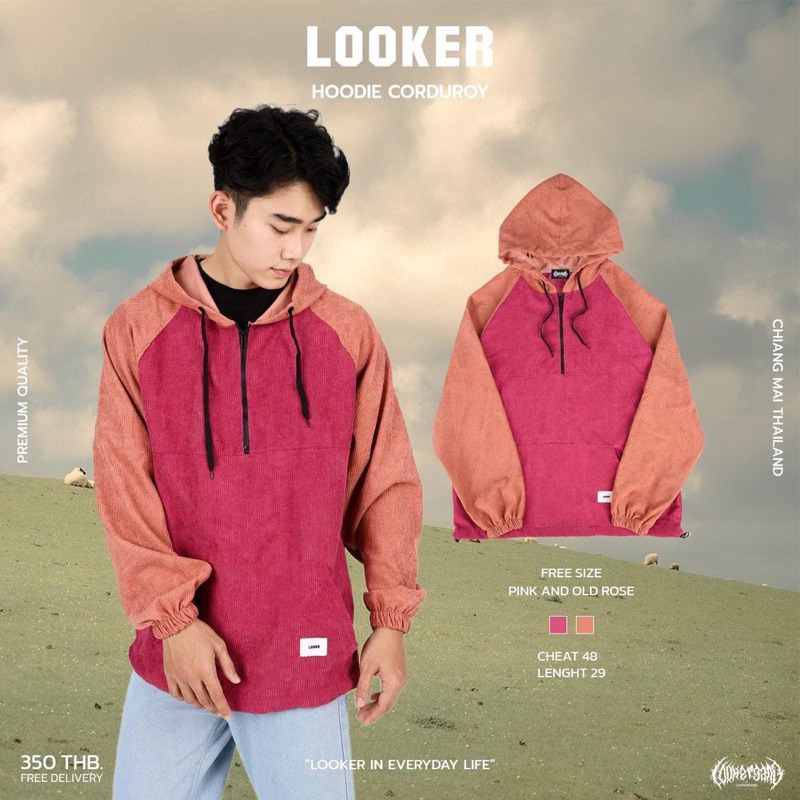 LOOKER - Hoodies ผ้าลูกฟูก (รุ่นซิป) รูปที่ 3