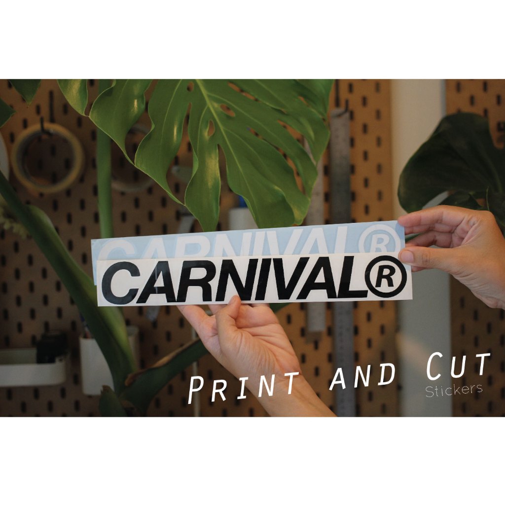 สติ๊กเกอร์ลาย CARNIVAL งานไดคัท ราคาถูก กันน้ำกันแดด มีหลายขนาดให้เลือก สำหรับติดตกแต่ง ติดลัง งานตัดพรีเมี่ยม ติดง่าย