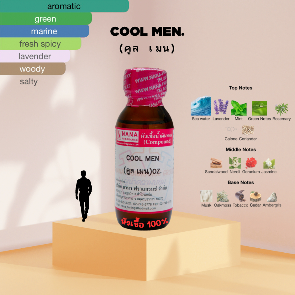 หัวเชื้อน้ำหอม 100% กลิ่นคูล เมน(COOL MEN)
