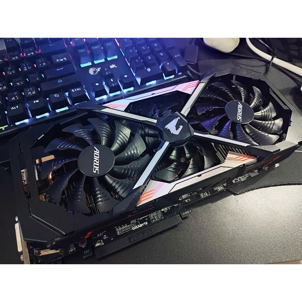 💥 พร้อมส่ง :: VGA :: Gigabyte Aorus GTX1080ti 11g DDR5X (มือสอง) สภาพคลีนๆ ซิลิโคนใหม่ๆ ไฟติดครบๆ