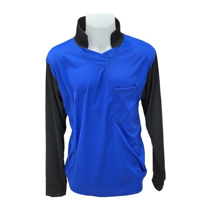 เสื้อคนงาน ผ้าไมโคร[สีพื้น]คอปก แขนสีเดียว ไม่บาง ใส่สบาย