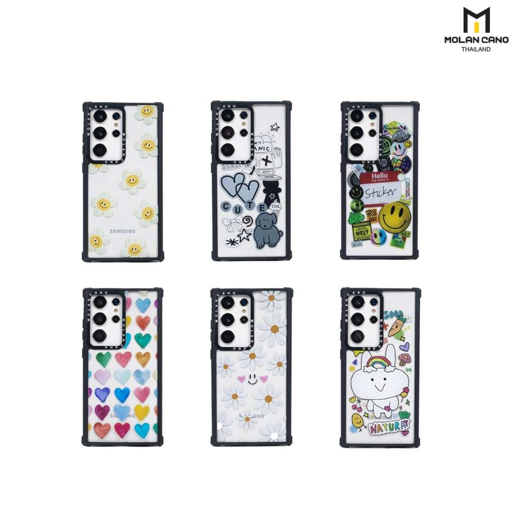 MOLAN CANO รุ่น S24 Ultra ,S23 Ultra collection jelly printing เคสสำหรับซัมซุง กันกระแทก-ขอบดำ