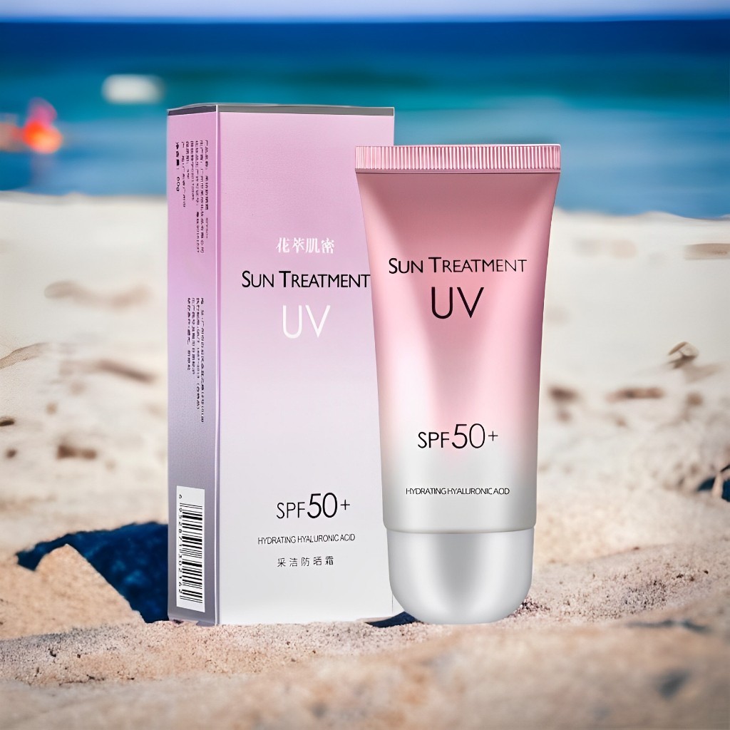 กันแดดนมวัวชมพู กันแดดหน้าแพ้ง่าย เป็นสิว SPF50+PA+++ UVA/UVB
