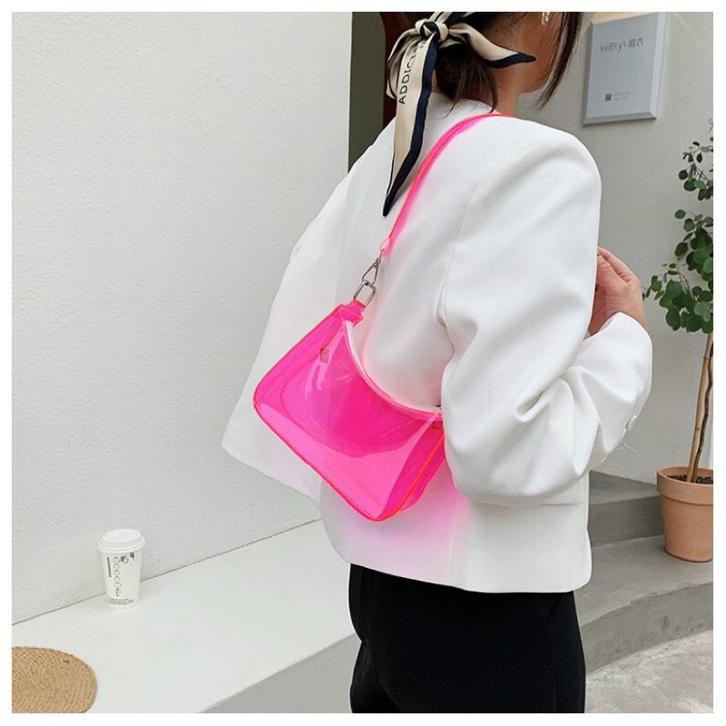 (สินค้าพร้อมส่งจากไทย) กระเป๋าสะพายไหล่แบบใสกันน้ำ สไตล์เกาหลี (G0144)