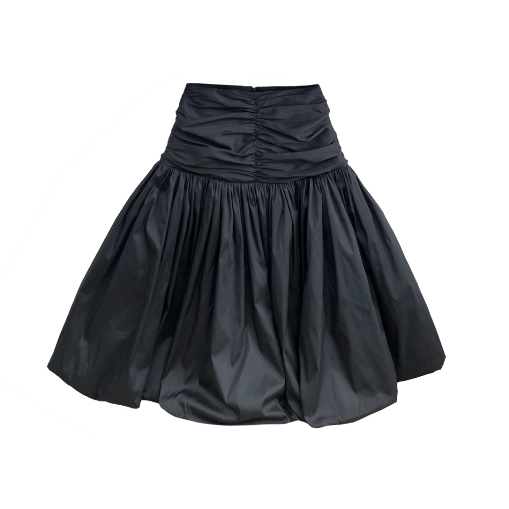 LUCA STUDIO_Lyla skirt (Pre-order 4 วัน) - กระโปรงเอวสูง ทรงBalloon ผ้าTaffeta ดีเทลรูด ซิปซ่อนด้านหลัง