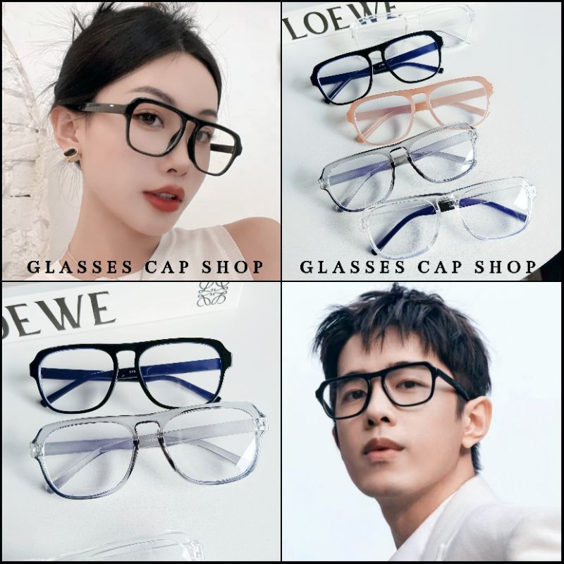 แว่นตากรองแสง ทรงฮิต มีคาดบน เลนส์ BlueBlock-CY5546 [ร้านไทย สินค้าพร้อมส่ง]