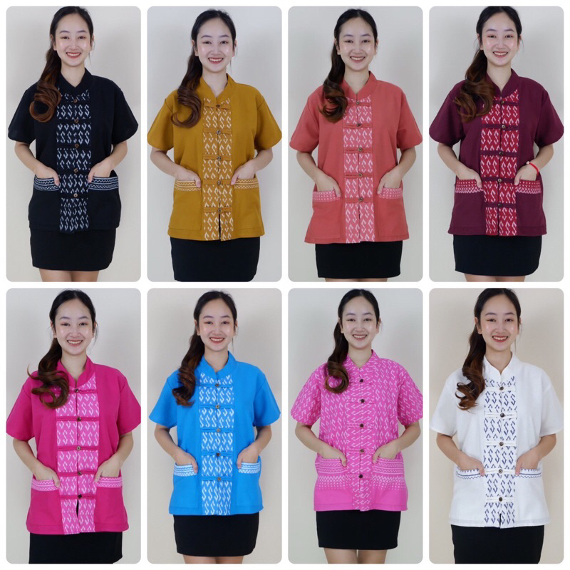 เสื้อผ้าไทย ลายขอกระดุม5เม็ด