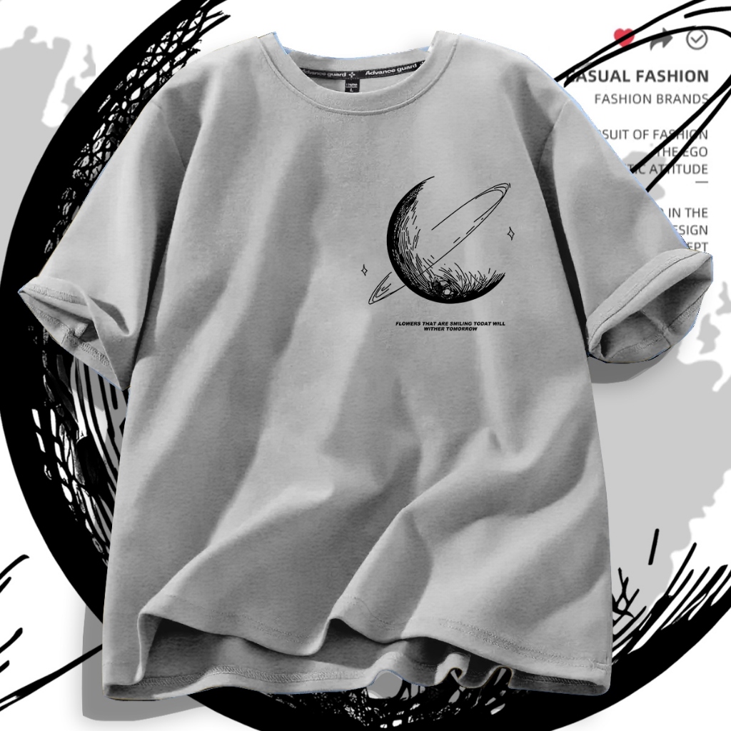 D584B(พร้อมส่ง）เสื้อยืดแขนสั้ง สำหรับชายและหญิง.ลายแฟชั่งนานาชาติ ใส่เทียวออกกำลังกายได้