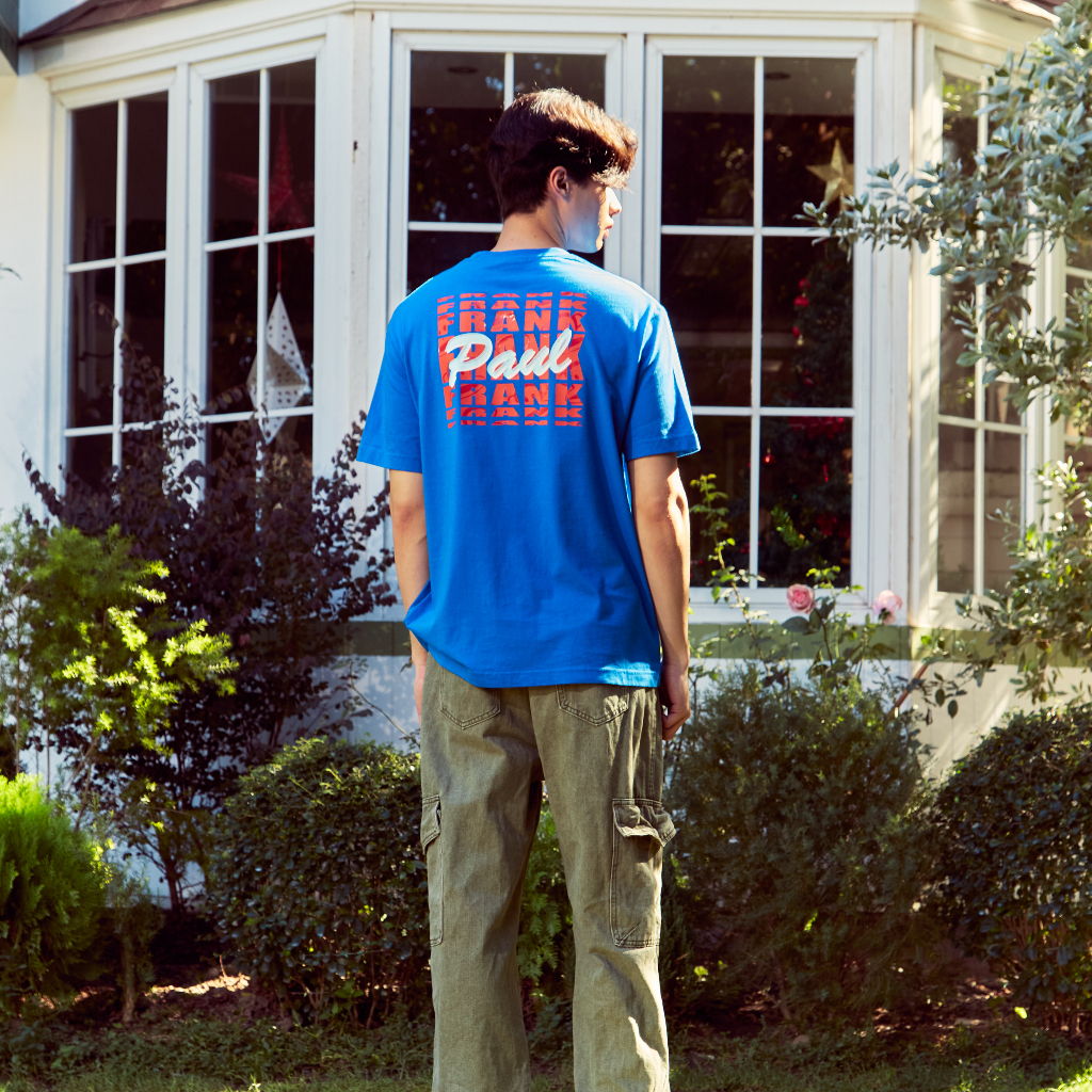 PAUL FRANK เสื้อยืดผู้ชาย MENS TEES ROYAL DOUBLE PAUL FRANK LOGO