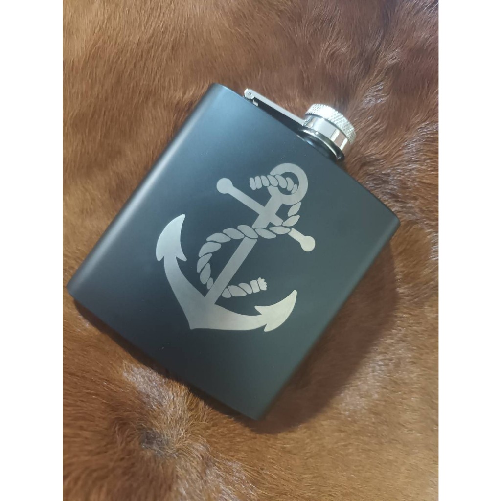 "Anchor" Hip Flask for Whiskey Brandy Alcohol Beer Liqueur Vodka Wine 6Onz