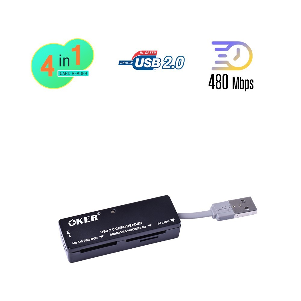 Oker อุปกรณ์อ่านการ์ด All In One USB2.0 (รุ่นC-2004)