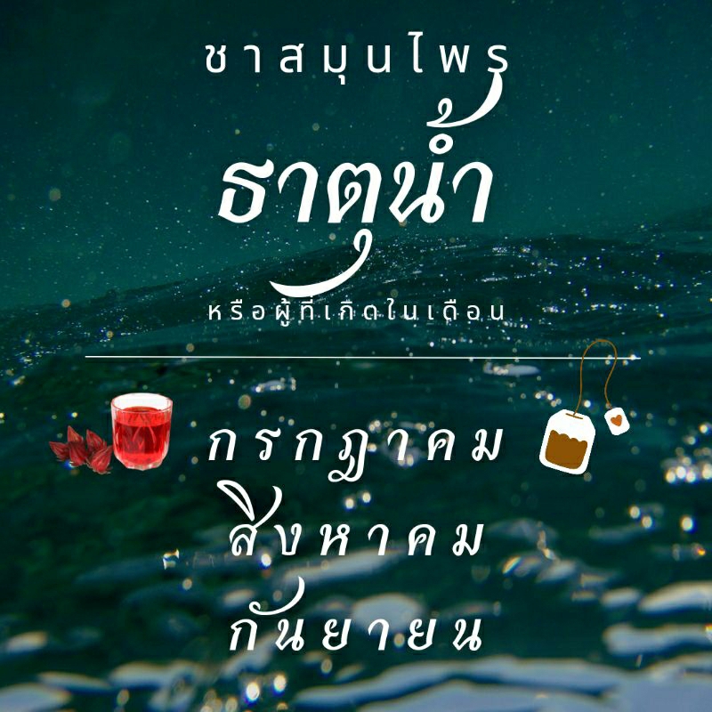 ชาสมุนไพร ดื่มเสริมธาตุเจ้าเรือน คนเกิด กรกฎาคม สิงหาคม กันยายน ธาตุน้ำ