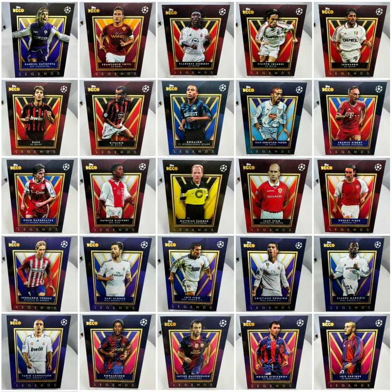 การ์ดสะสมฟุตบอล ลิขสิทธิ์แท้ ชุดรวมตำนาน กล่อง TOPPS DECO 2023/24