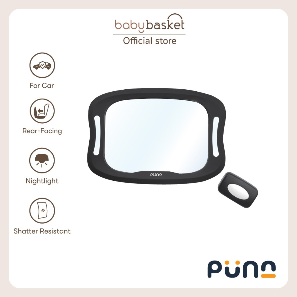 กระจกติดภายในรถ Puna Baby Car Mirror With LED Night Light