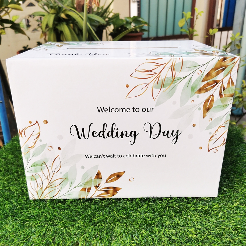 กล่องเล็กใส่ซองแต่งงาน ขนาด 22x29x21cm พร้อมส่ง  ***แก้ไขข้อความกรุณาทักแชทสรุปงานให้เรียบร้อย ก่อนกดสั่งซื้อ***