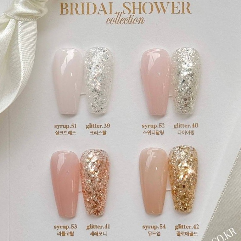 แยกขาย สีเจลYogurt nail 'Bridal Shower' collection 8 สี(4syrup+4glitter) ของแท้จากเกาหลี พร้อมส่ง