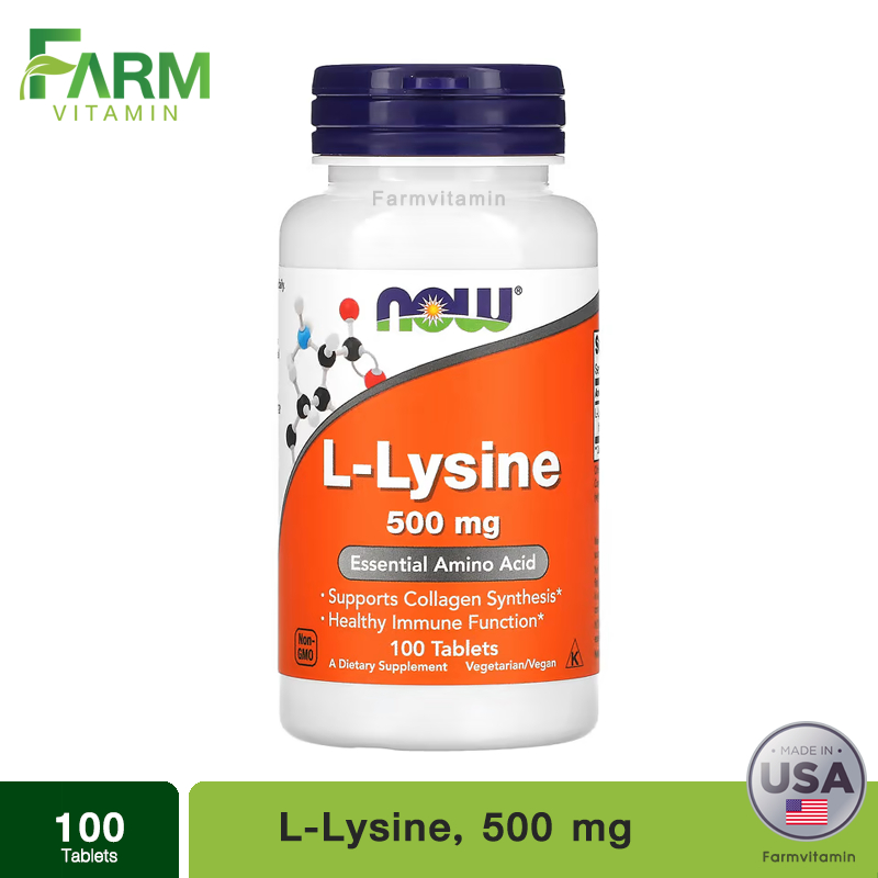 NOW Foods, L-Lysine, 500 mg, 100 Tablets