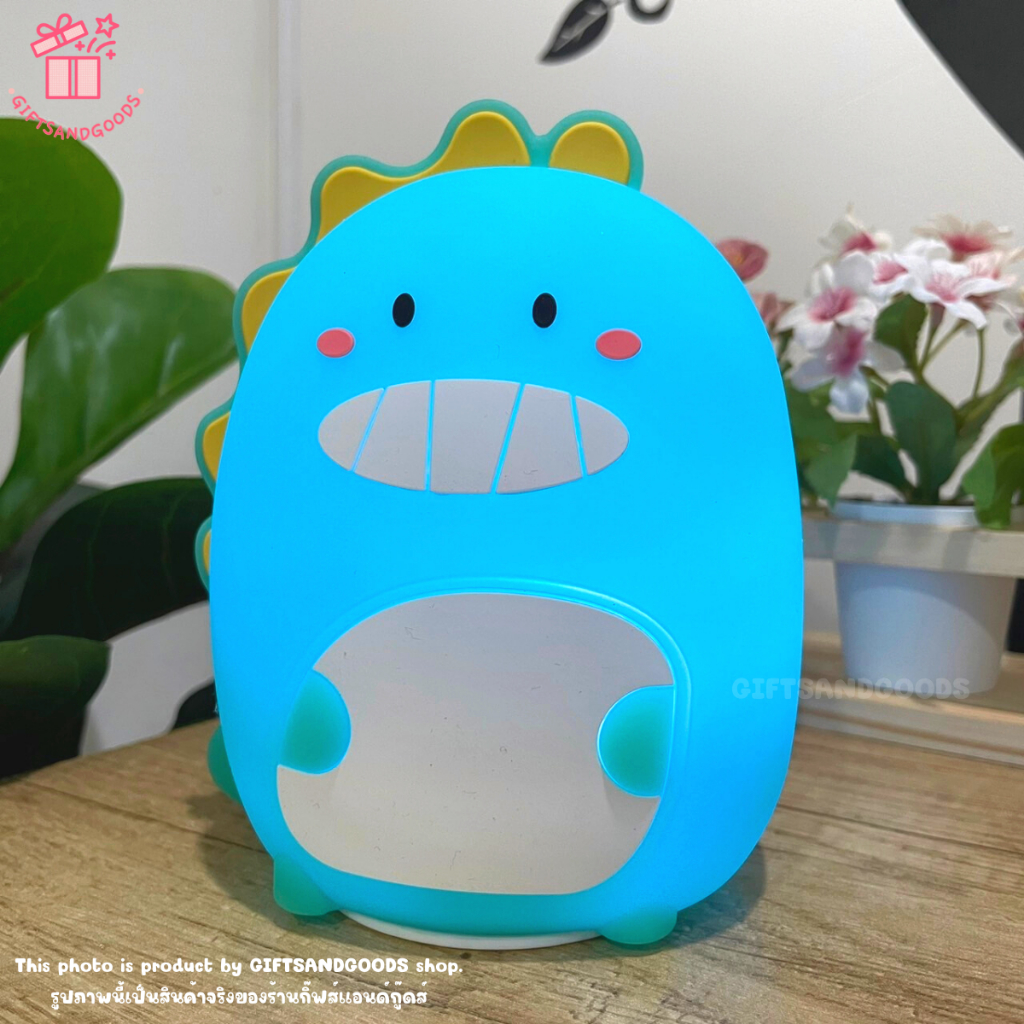 โคมไฟUSB ดีไซน์ไดโนเสาร์ ซิลิโคนสัมผัสนุ่มนิ่ม ปรับไฟได้5สี - รูปที่ 4
