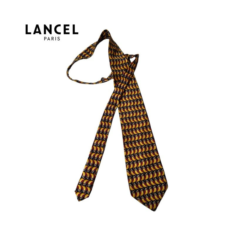 Lancel Paris เนคไท ลายนก