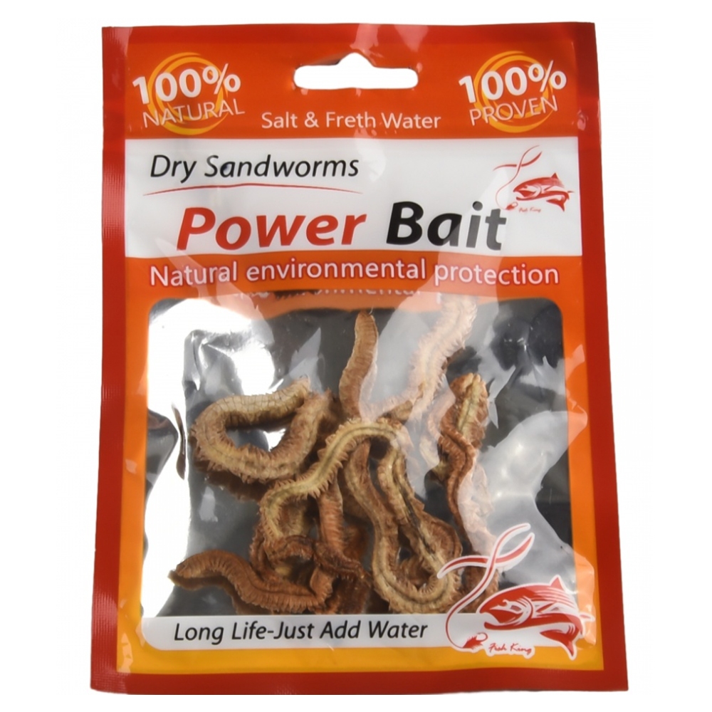 F-PB:เหยื่อตกปลา รูปหนอน ปลาทะเล แบบนิ่ม หนอนทะเลแห้ง Dry Sandworm Live Lure Natural Sandworm Smell 6g.