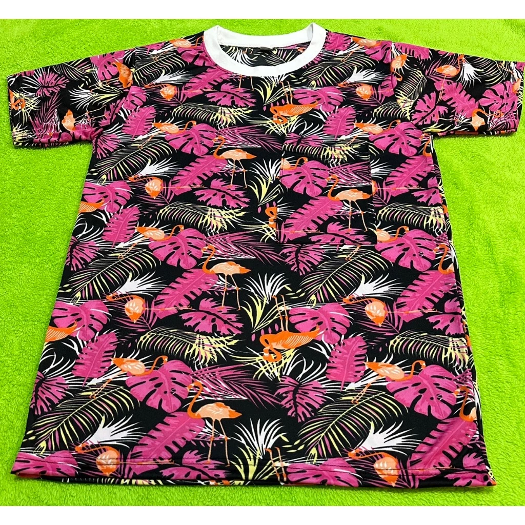 เสื้อยืดคอกลมแขนสั้นลายดอก Oversize ผ้าไมโครโพลีเอสเตอร์ thumbnail 6