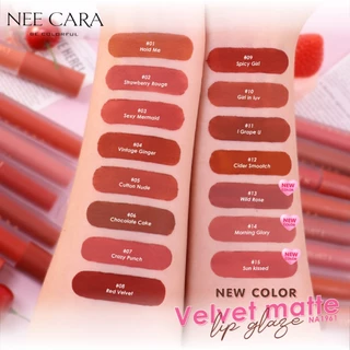 NEE CARA | NA1961 นีคาร่า ลิปสติก ลิปแมท เวลเวท เนื้อกำมะหยี่ VELVET MATTE LIP GLAZE