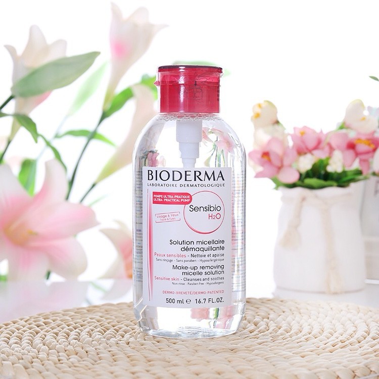 Bioderma Sensibio H2O 500ml ฝาปั๊ม  สินค้าปลอดภาษีของฝรั่งเศส ของแท้ 100%