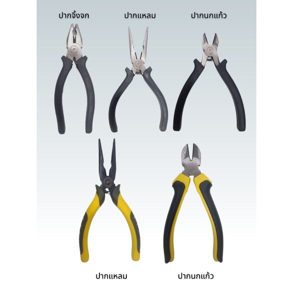 คีมช่าง 6 นิ้ว >>คีมปากนกแก้ว/คีมปากแหลม/คีมปากจิ้งจก Wately(เวทลีย์)