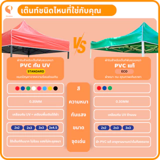 ผ้าใบเต็นท์พับPVC UV แท้ 🎪 เฉพาะผ้า เต็นท์ขายของ เต็นท์จอดรถ Covertech