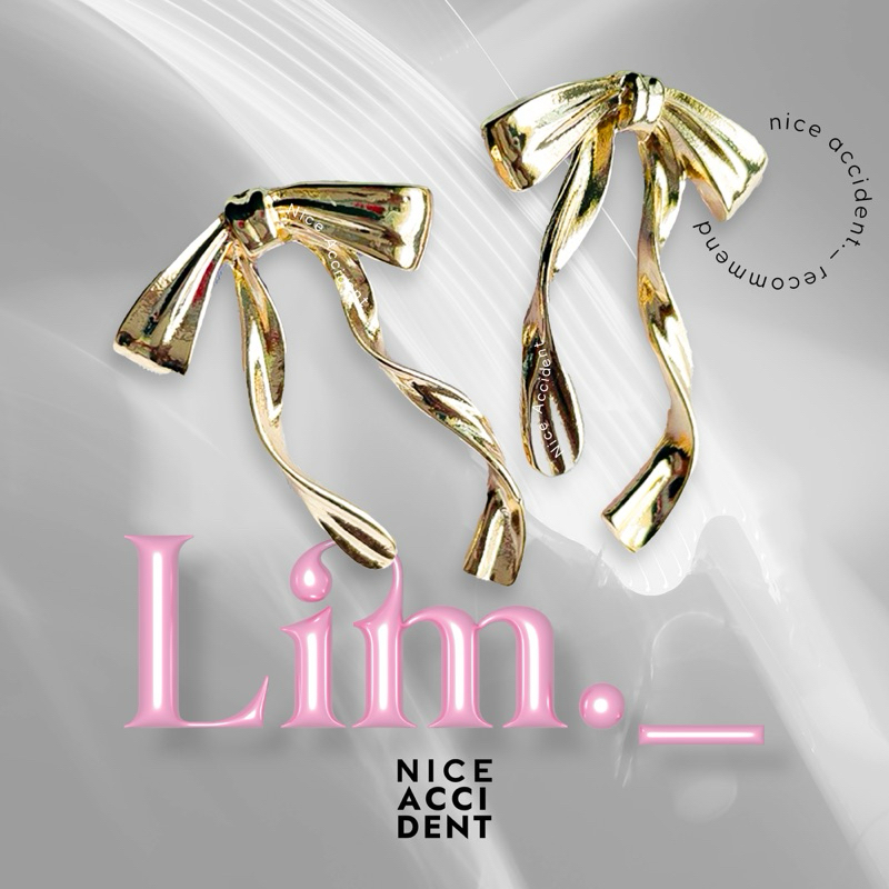NICE ACCIDENT LIM Special Bow Stud Earrings | ต่างหูโบว์ แบบยาว ใส่ถ่ายรูปสวย