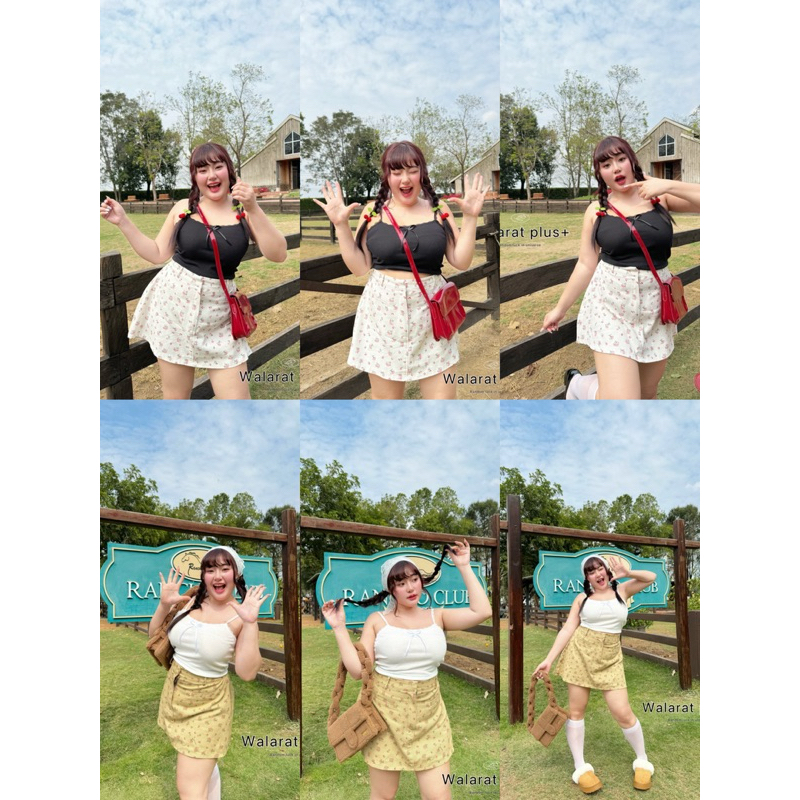 ส่งจากกทม เสื้อสายเดี่ยว แต่งโบว์ Plussize