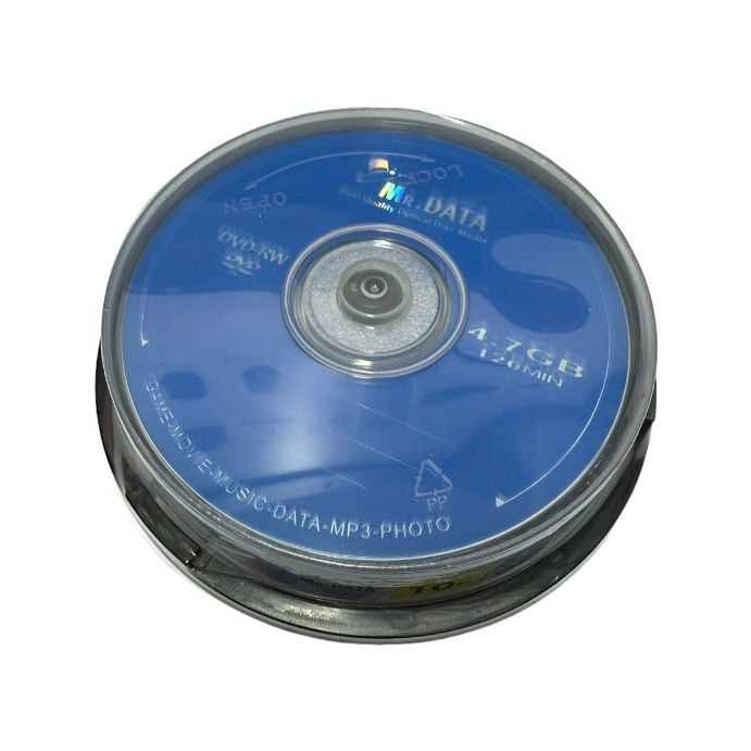 MR. DATA DVD-RW 4.7GB/120min/4X (Pack 10 Discs) สามารถบันทึกไลค์แล้วลบใหม่ไลค์ใหม่ได้