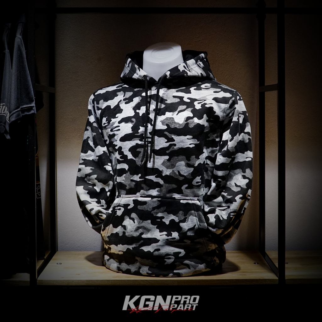 KGNPRO® | ฮู้ดลายพรางเทา | Hoodie ฺBiker | ผ้าสำลี | Motocycle