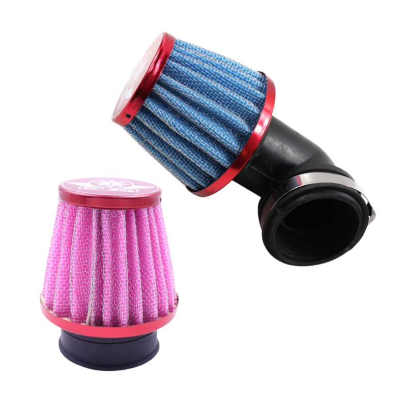 กรองเปลือยอย่างดี กรองแห้ง ใส่คาร์บูร์รถมอเตอร์ไซค์ มีคุณภาพ มีหลายรุ่นให้เลือก งอ+ตรง