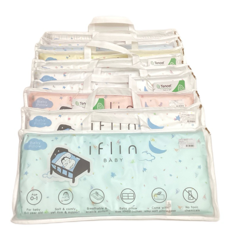 IFLIN BABY™️ หมอนหนุนเบบี้ Baby Pillowพร้อมปลอกหมอนใยไผ่ My Sweet Dreams Bamboo Pillow (for Baby)