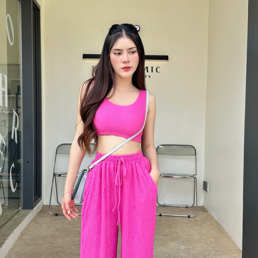 ครอปเสื้อกล้าม ผ้าเปลือกไม้ ทรงดียืดหยุ่นเยอะ   แฟชั่นสไตล์เกาหลี ใส่ง่ายไม่ร้อน   รุ่น กล้ามน้ำผึ้ง ราคา ถูกที่สุด ดีลบีเคเค แกลเลอรีภาพที่ 2