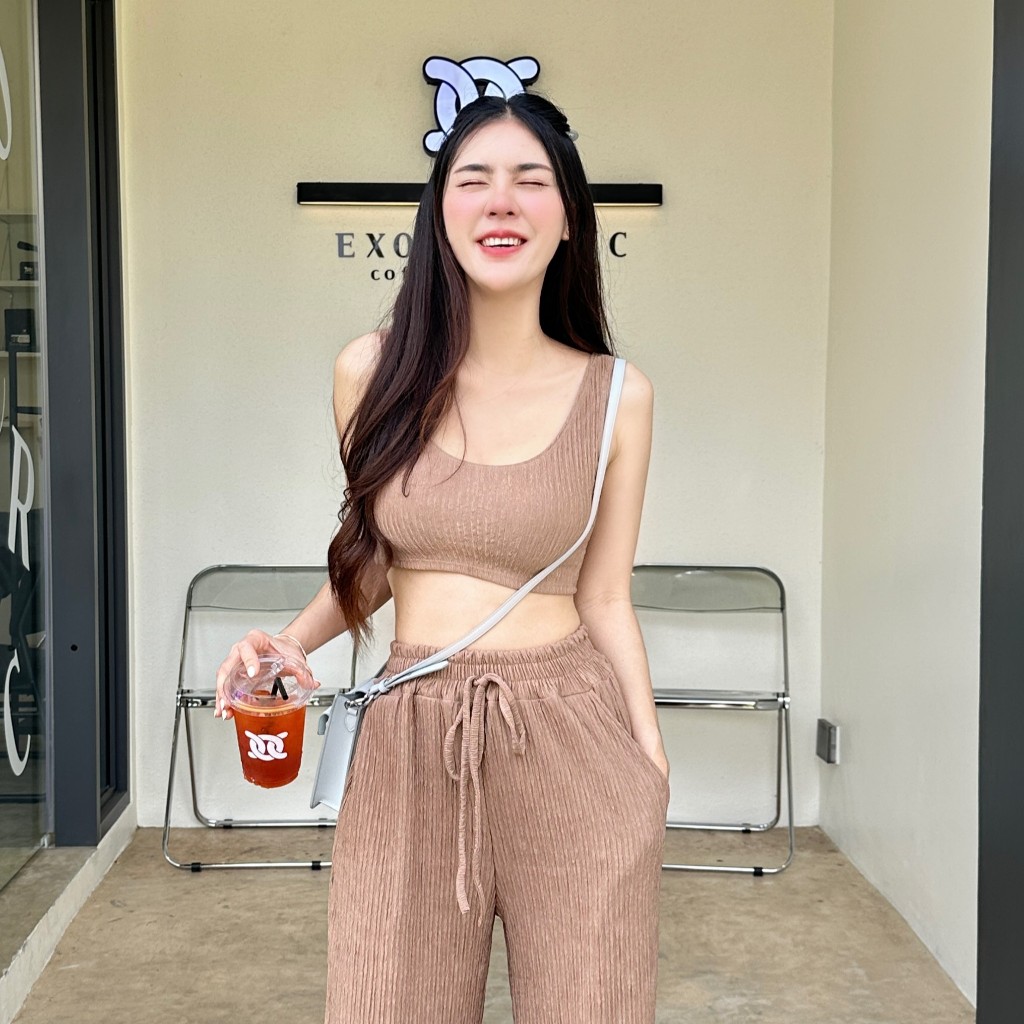 ครอปเสื้อกล้าม ผ้าเปลือกไม้ ทรงดียืดหยุ่นเยอะ   แฟชั่นสไตล์เกาหลี ใส่ง่ายไม่ร้อน   รุ่น กล้ามน้ำผึ้ง ราคา ถูกที่สุด ดีลบีเคเค แกลเลอรีภาพที่ 6