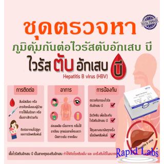 ชุดตรวจหาภูมิคุ้มกันต่อไวรัสตับอักเสบ บี HBs Ab-IVD จากเลือดปลายนิ้ว แบบเร็ว อย 65-2-1-1-0018922