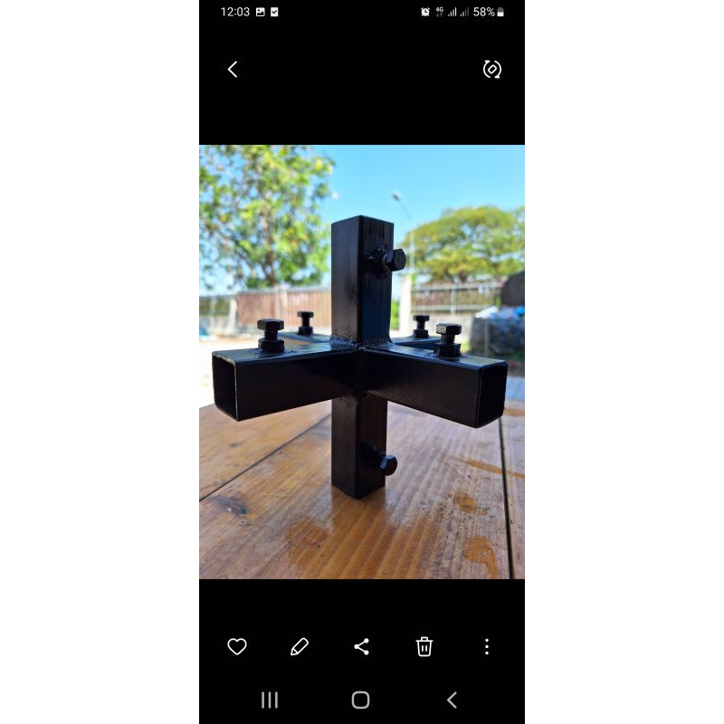 ข้อต่อเหล็กกล่อง6ทาง สำหรับต่อกับเหล็กกล่องขนาด 1×1นิ้ว