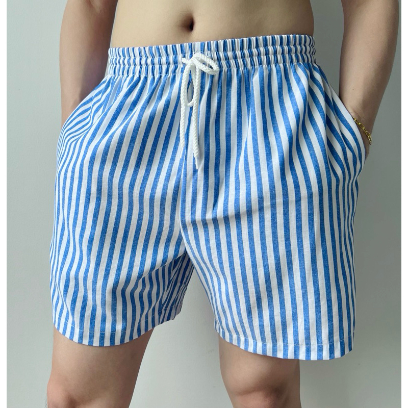 กางเกงขาสั้น Oxford Short ชาย-หญิง Freesize 25-40นิ้ว (แบรนด์ Chanin Studio) เนื้อผ้า Oxford 100%