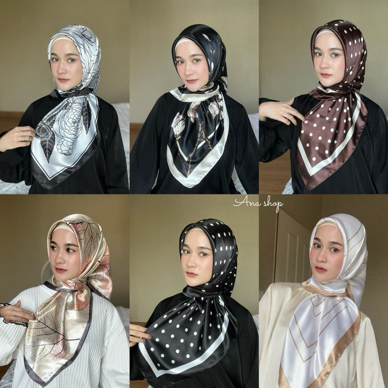 Satin bawa ผ้าคลุมสามเหลี่ยมซาติน หรูหรา ขนาด 90*90