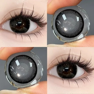 Midroo คอนแทคเลนส์สีกรองแสงคอนเทค Thai Tea Gray/Black เลนส์บิ๊กอาย-14.5mm
