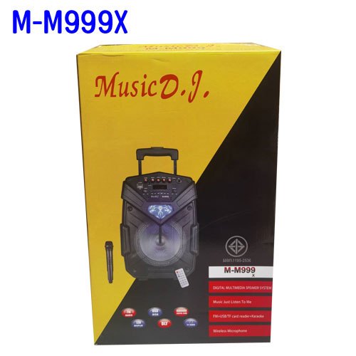 ลำโพงบลูทูธ MUSIC D.J. (M-M999X) 8นิ้ว BLUETOOTH Black