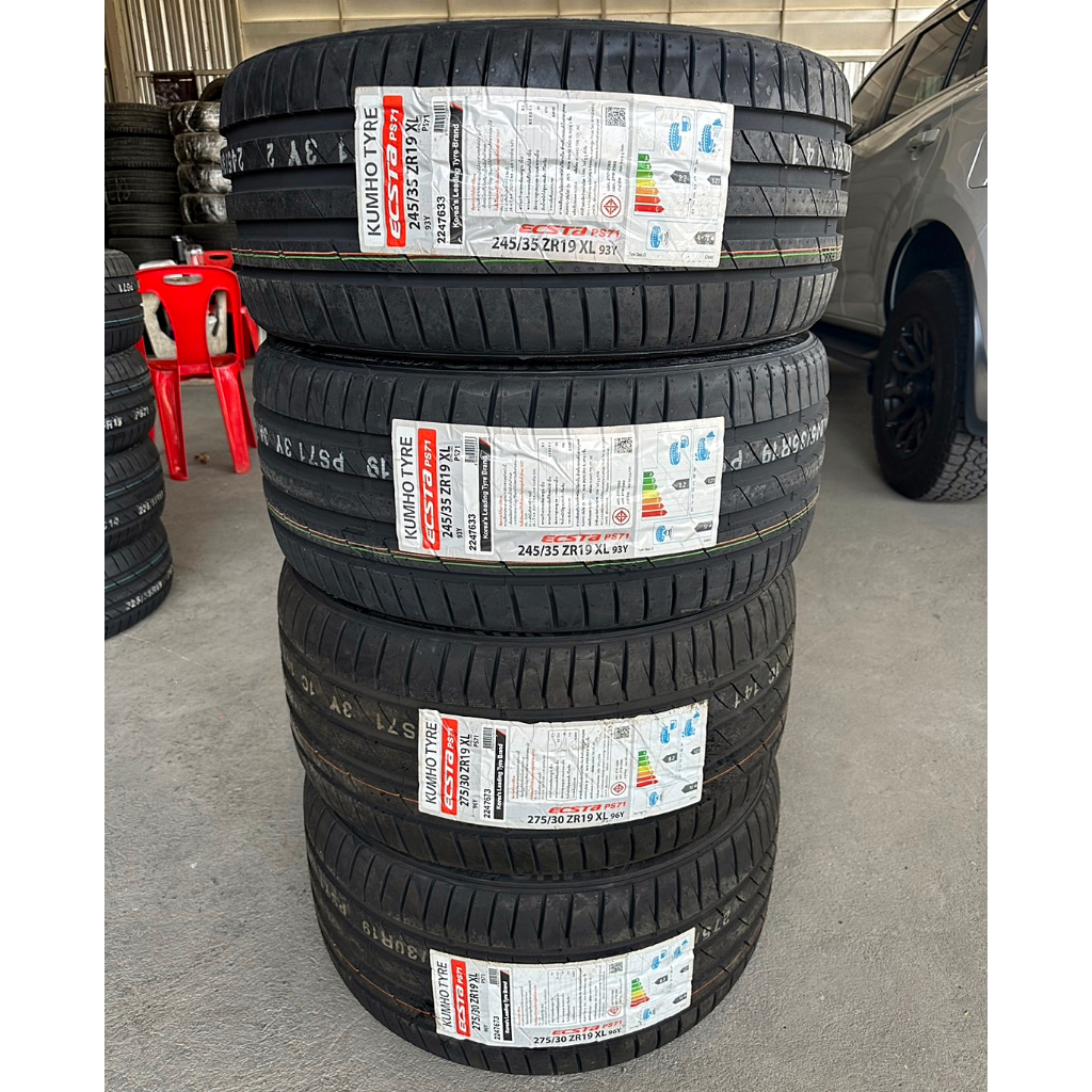 🔴 ยาง "#คัมโฮ" Kumho Ecsta PS71 *** ยางใหม่ ปี 23 *** - 245/35R19 กับ 275/30R19